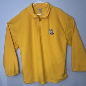 LSU Tigers Gold Quarter-Zip Fleece Pullover Sweatshirt, Size XL